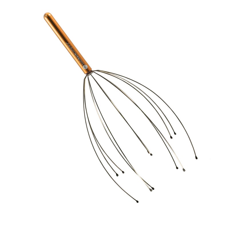 Body Back Scalp Massager, Head Scratcher, Manual Head Massager for Stress Relief, Relaxing Scalp Scratcher, Tingler for Gentle Hair Stimulation (Gold) - Image 1